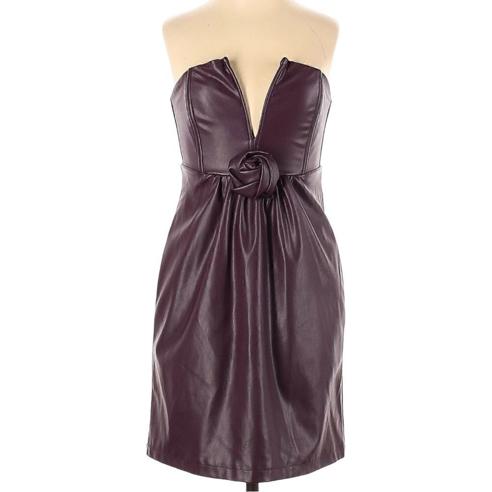 Ashley Park X RTR Strapless Faux Leather Mini Dress Size 0